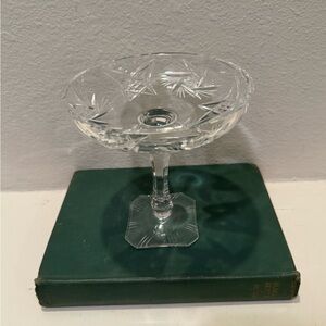 Vintage Cut Crystal Pinwheel Compote Dish